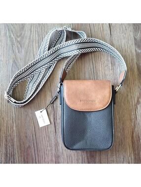 Nwt Bostanten Black And Brown Crossbody Purse